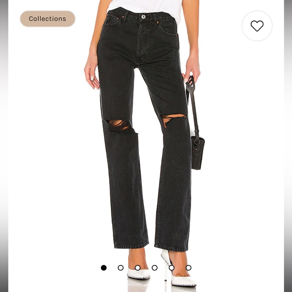 NWT! RE/DONE 90s High Rise Loose jeans in black